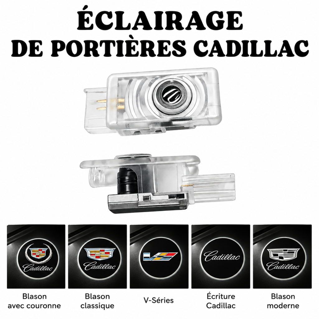 Cadillac logo LED door lights