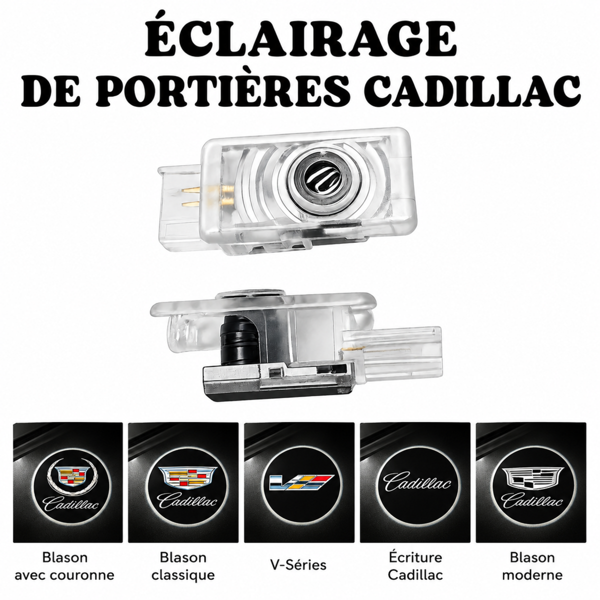 Cadillac logo LED door lights