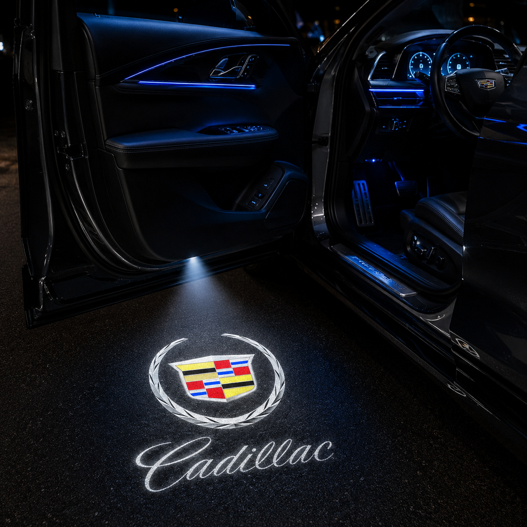 Cadillac logo LED door lights