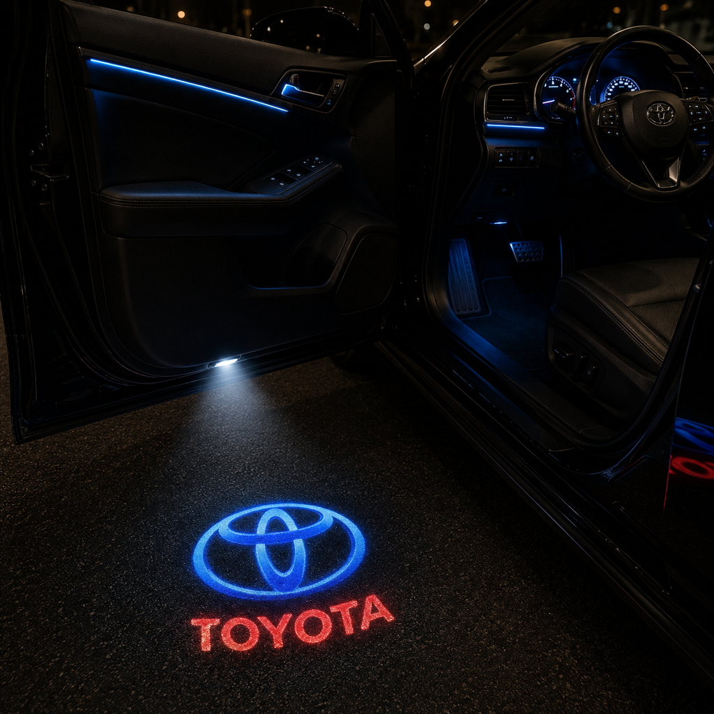 2 Projecteurs LED portières logo Toyota