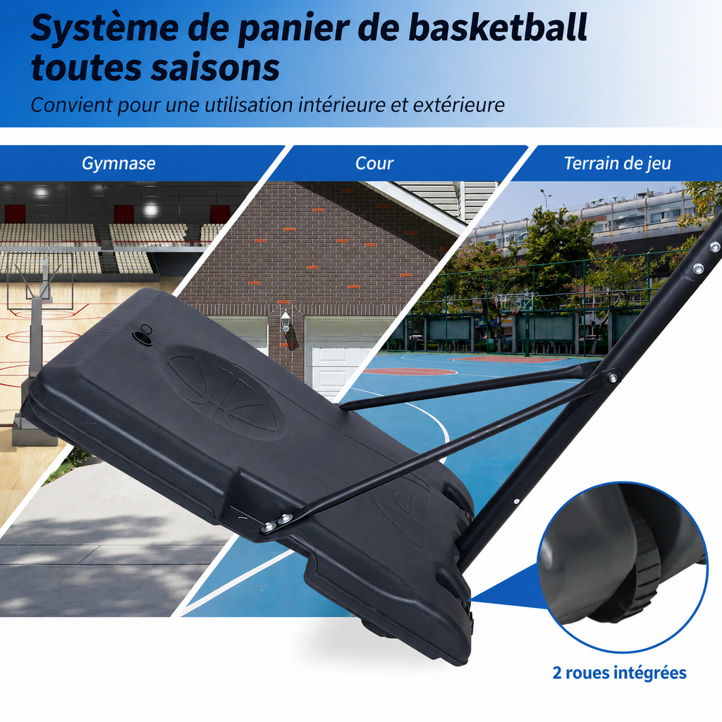 Canestro da basket portatile regolabile in altezza da 170 a 213 cm