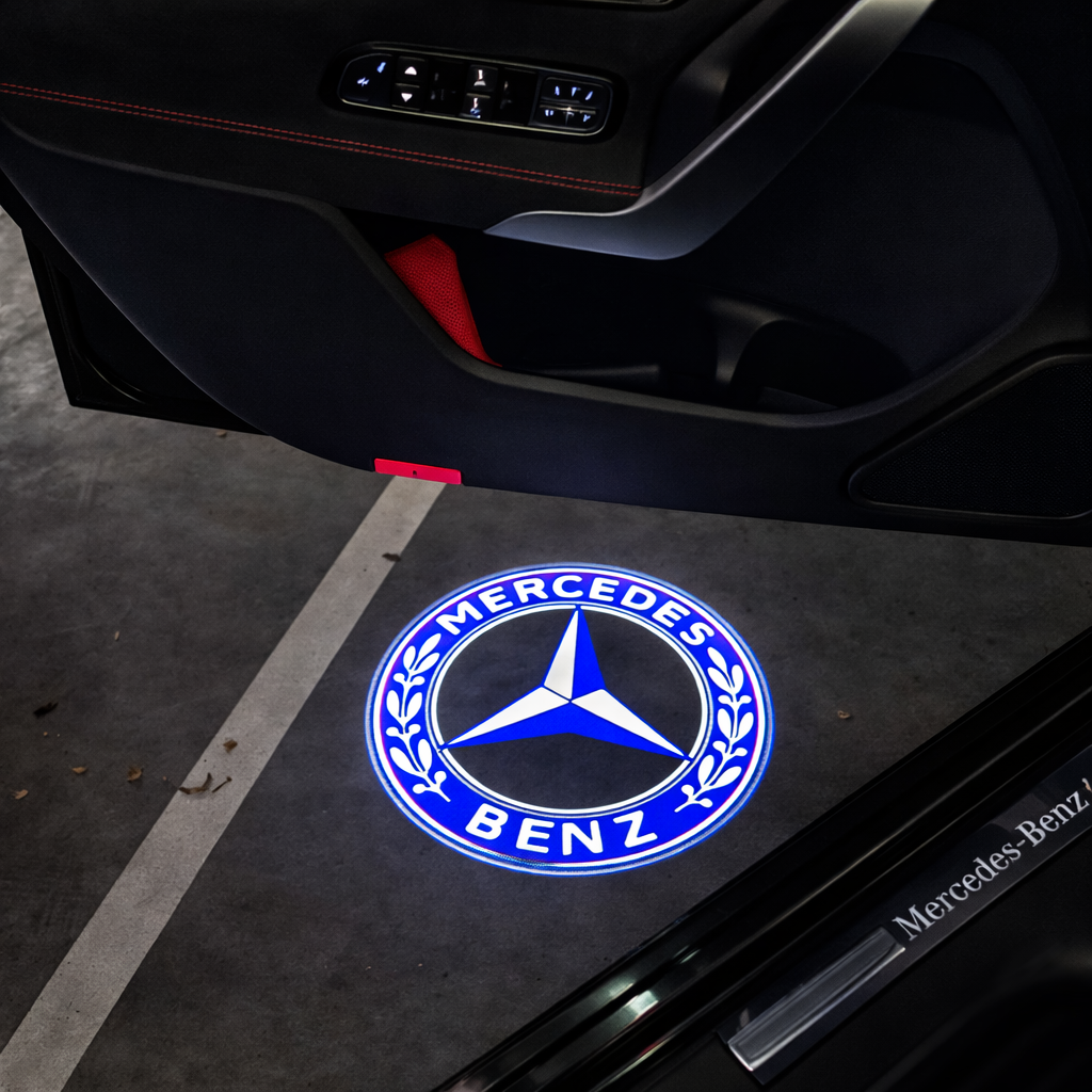 Éclairage de porte logo Mercedes-Benz bleu
