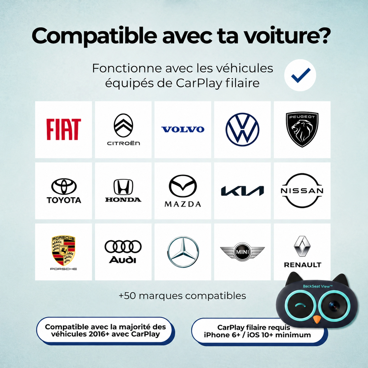 BackSeat View™ de Projector Led Car