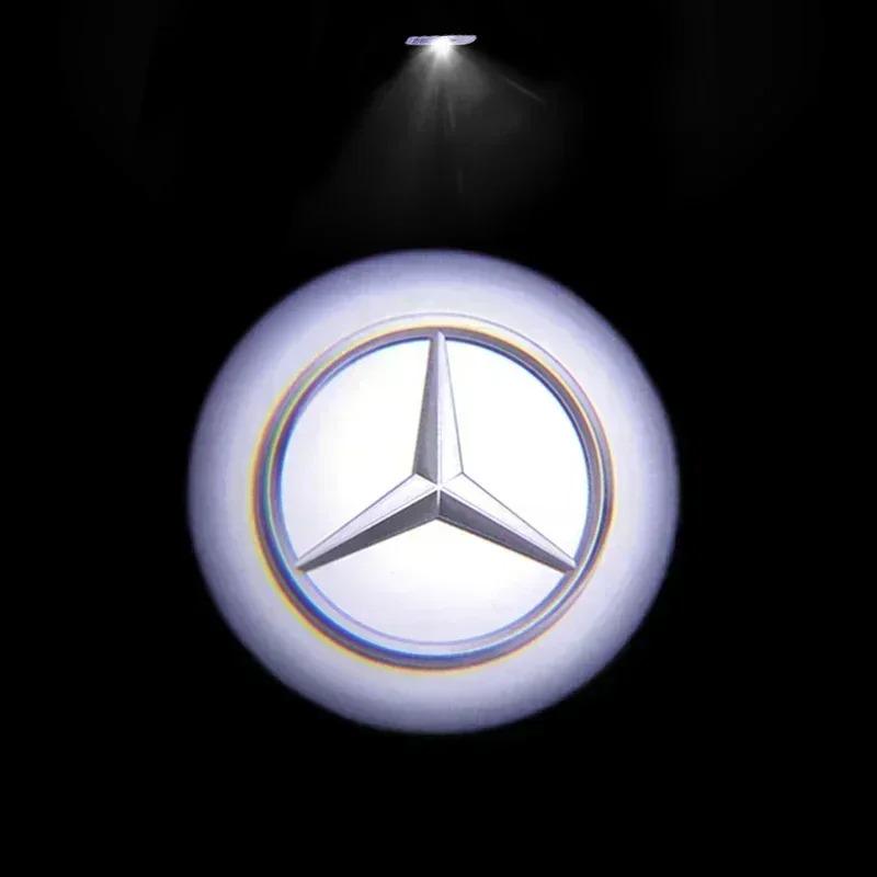 2 Mercedes Logo LED Courtesy Door Lights