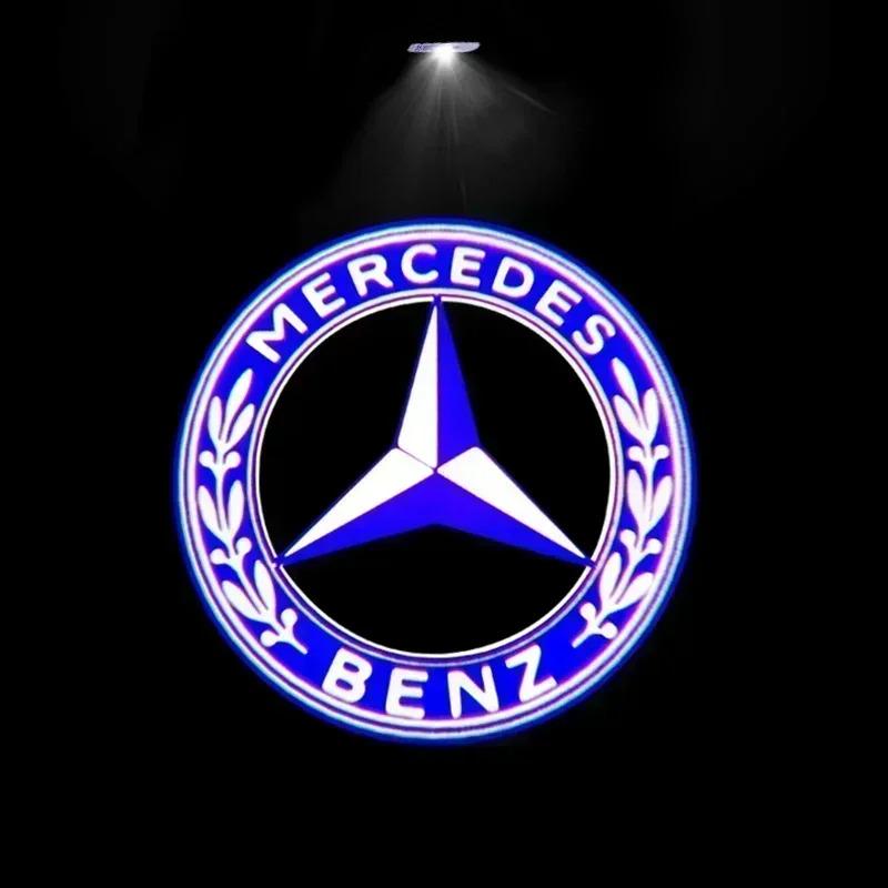 Éclairage de porte logo Mercedes-Benz bleu