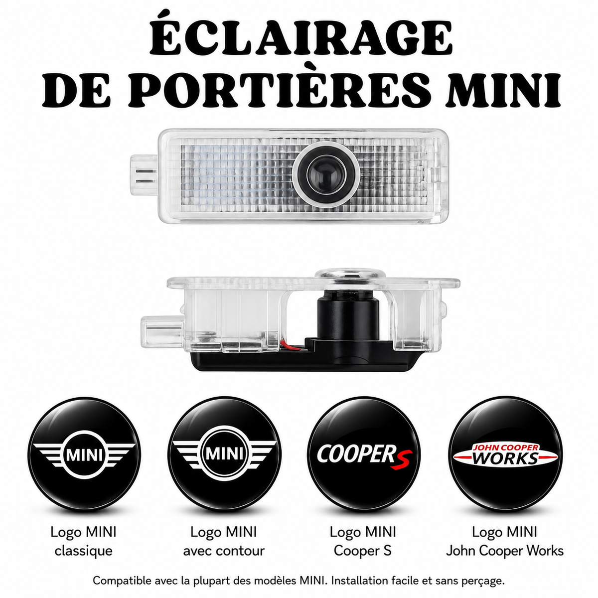 2 Projecteurs LED portières logo MINI