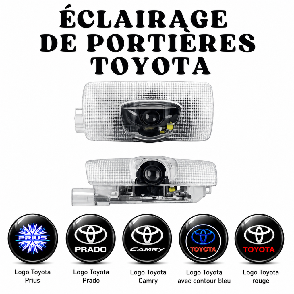2 Projecteurs LED portières logo Toyota