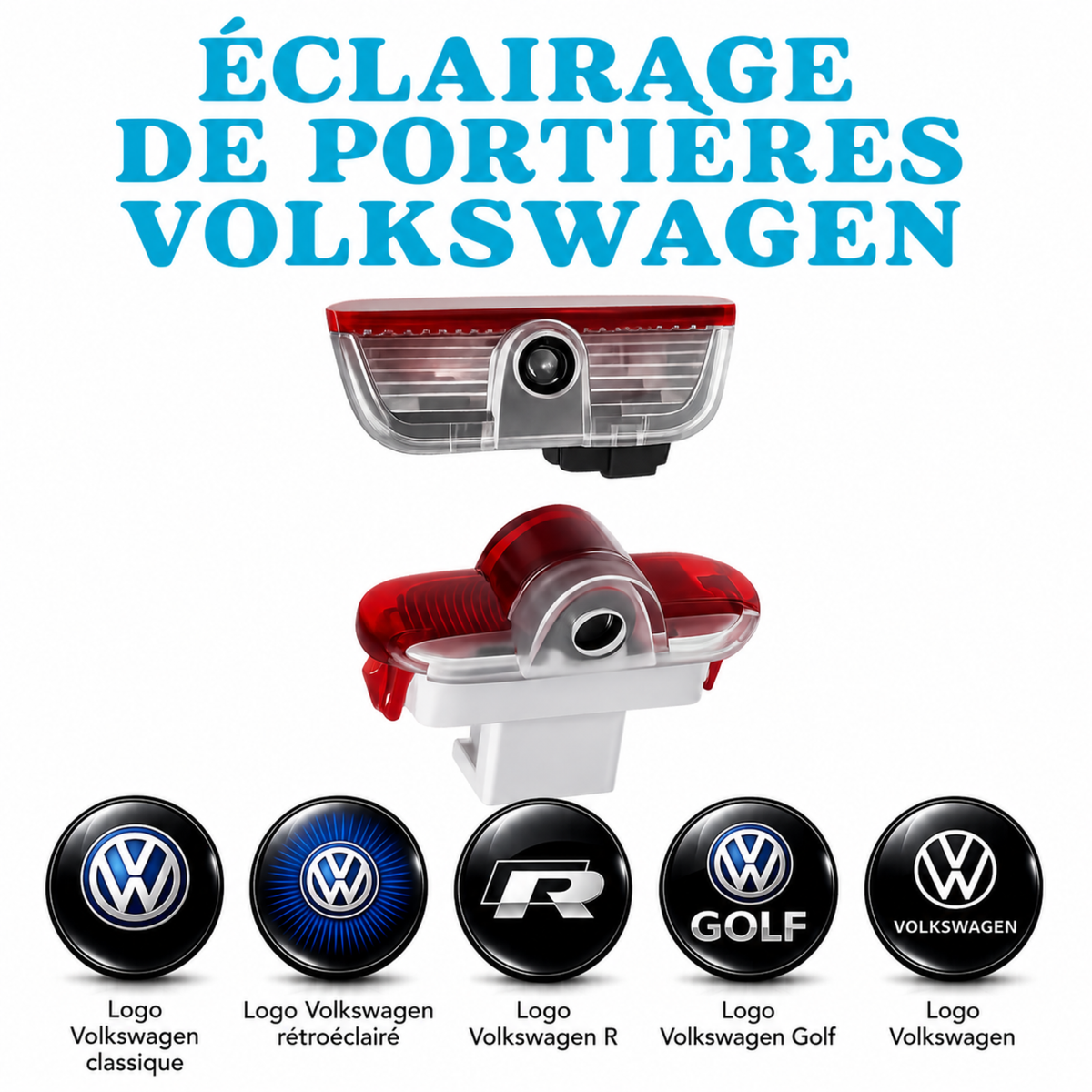 2 LED Door Projectors Volkswagen Logo