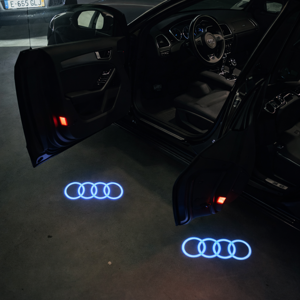 AUDI 4 RINGS BLUE Door Lights